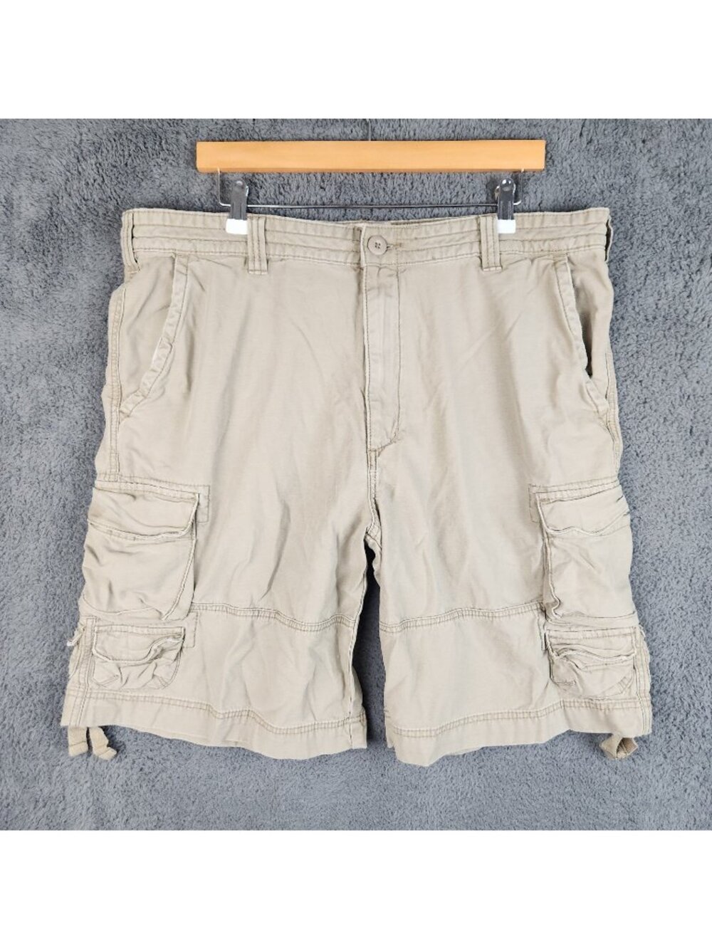 Y2K Mossimo Utility Cargo Shorts‎ Men's 40 Khaki Paratrooper Heavy Pockets Baggy